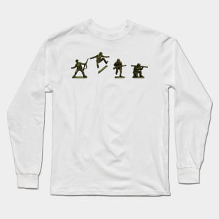 Plastic Toys Soldier Skateboard Kickflip Long Sleeve T-Shirt